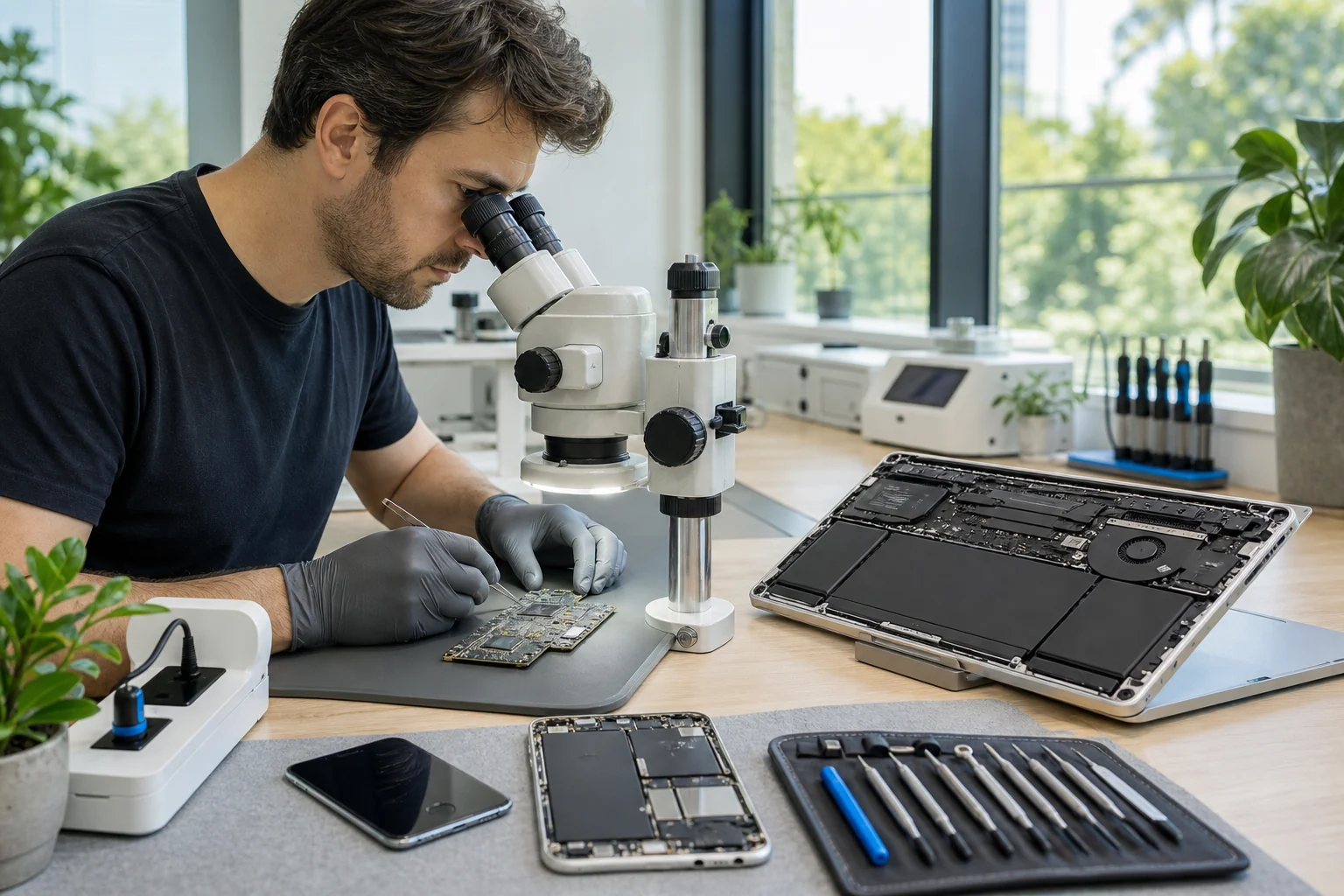 Mikropájení základní desky a obnova dat z Apple zařízení v jasném servisním pracovišti